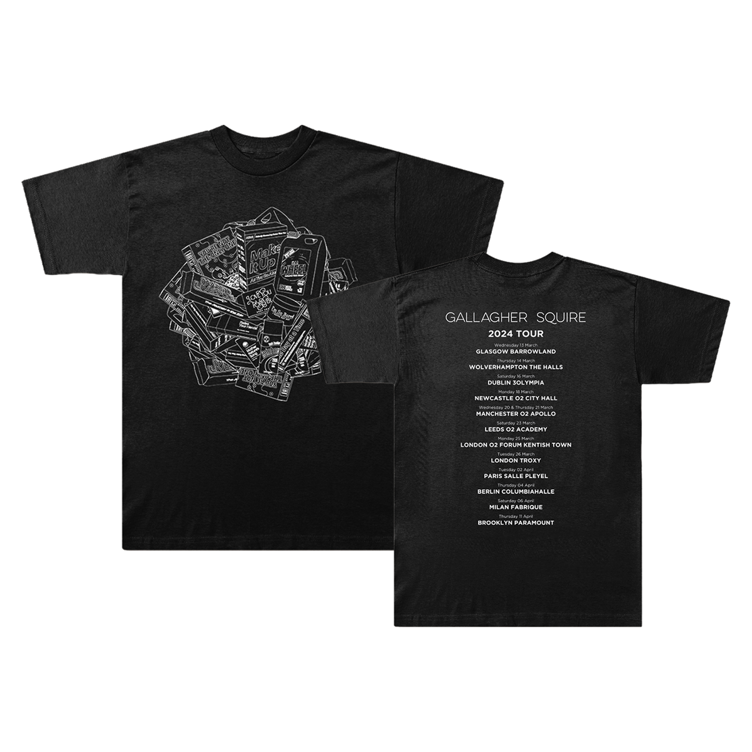 Liam Gallagher 2023年ツアーTシャツ Album Drawing Tour Black T-Shirt | Liam Gallagher Official Store